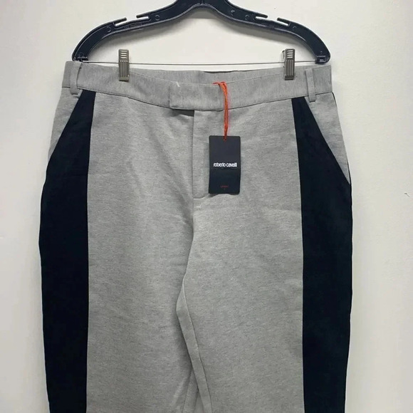 Roberto Cavalli Sport Jogger Pants Pant Striped Gray Black New Mens Size Large - Picture 6 of 14